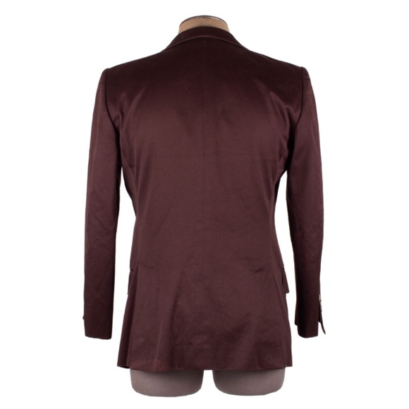 YVES SAINT LAURENT RIVE GAUCHE Brown Cotton Wide Lapel Sports Coat - Picture 4 of 9